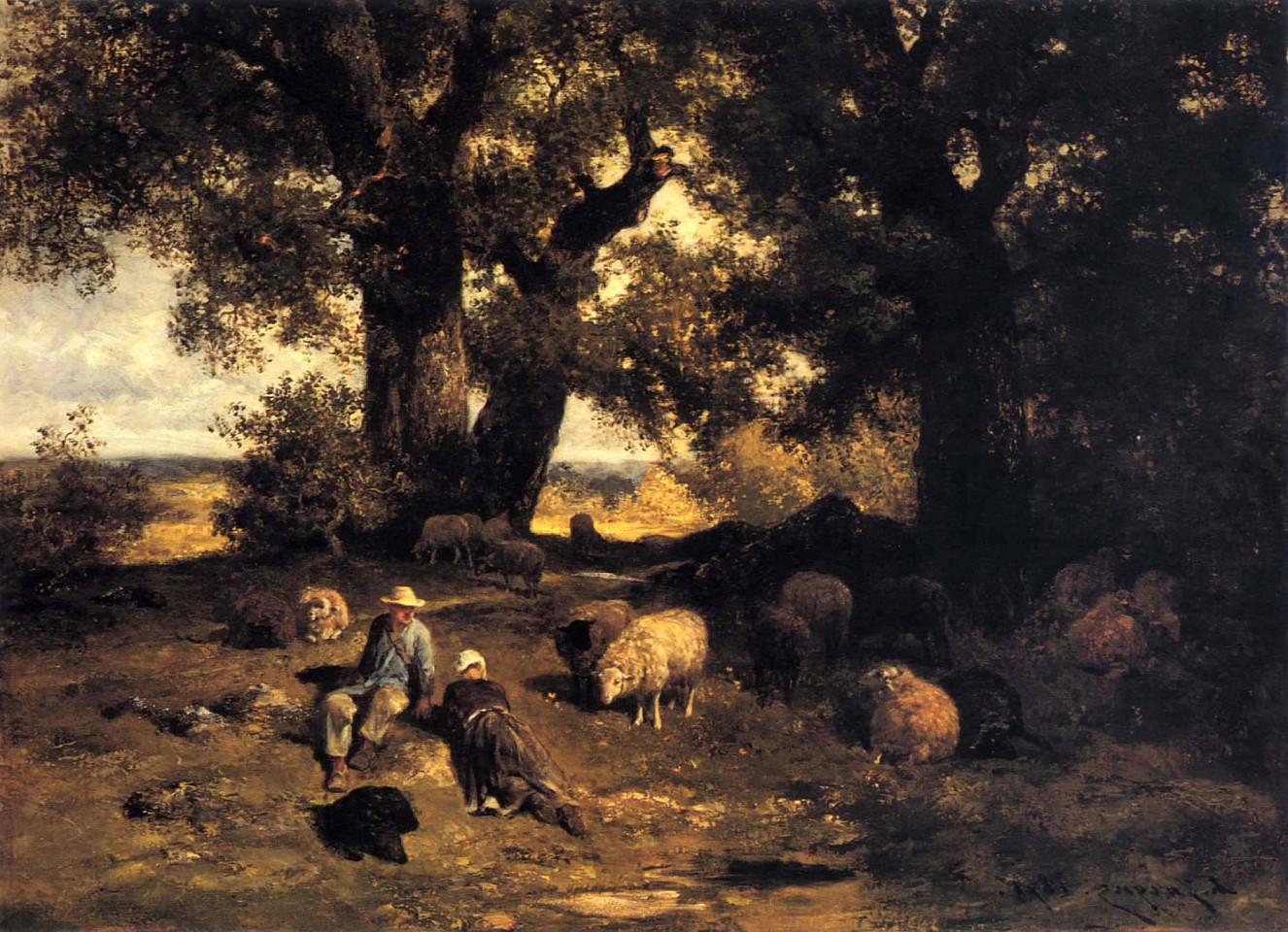 Charles Emile Jacque-WOWSA, A Summer Afternoon, 1871
19 1/4 x 25 3/4 in. (48.9 x 65.4 cm)
JAC-002-PA