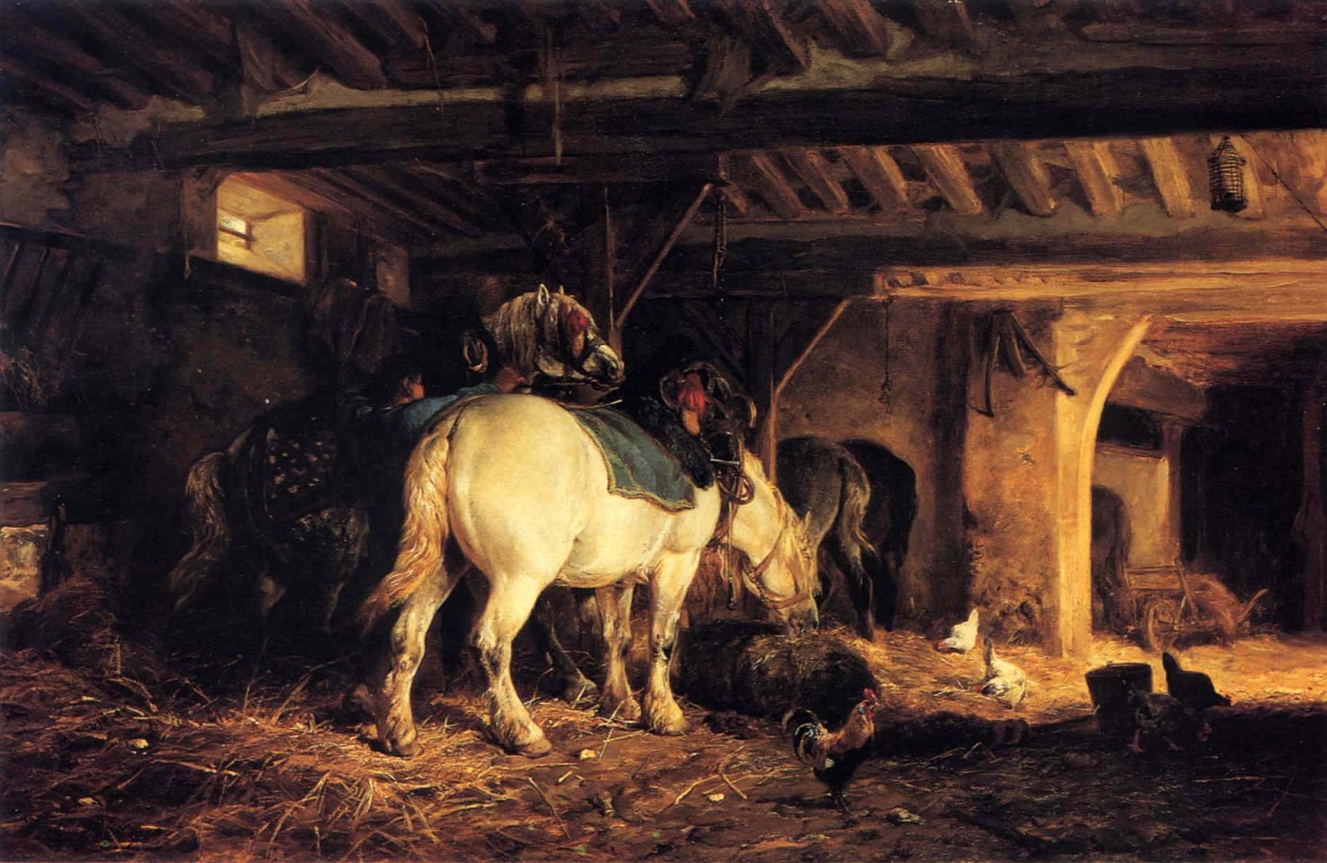 Charles Emile Jacque-WOWSA, In the Stable, ca. 1873-75
19 1/2 x 29 1/2 in. (49.5 x 74.9 cm)
JAC-003-PA